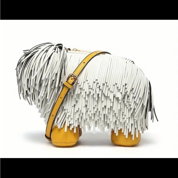 Whimsical Dog-Shaped Handbag with Yellow Strap NWOT - Picture 4 of 9
